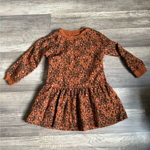 okie dokie Rust Leopard Print Long Sleeve Dress